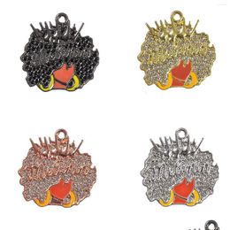 Charms 10 stcs Micro pave afro zwart meisje voor armband ketting maken bling steegje melanine sieraden groothandel bgr198bgr200 d dhgjy