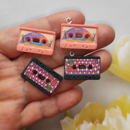 Breloques 10 pièces Mini Cassette rétro Simulation pendentif Flatback Scrapbooking bracelet à bricoler soi-même boucle d'oreille porte-clés fabrication de bijoux