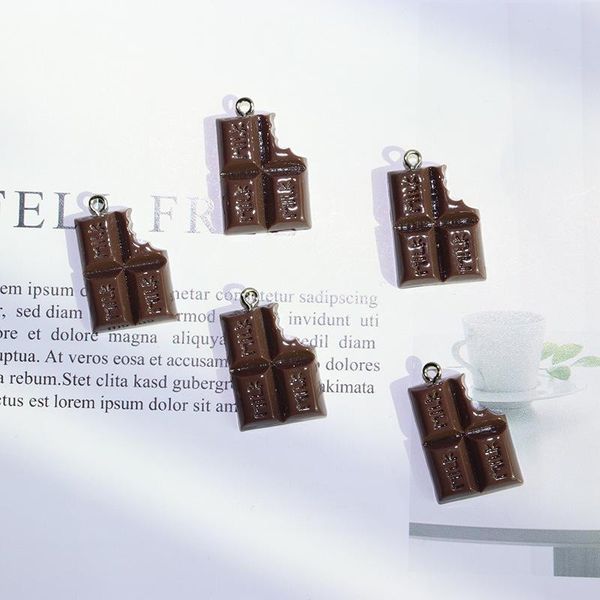 Charms 10pcs / pack 17 24 mm Milk Chocolate Resin Fit Collier Bracelet Bricolage Bijoux de mode accessoires