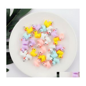 Charms 10 pcs/paquet dessin animé jaune canard résine pendentifs pour femmes enfant bricolage boucles d'oreilles collier bijoux accessoires livraison directe trouver DH48L