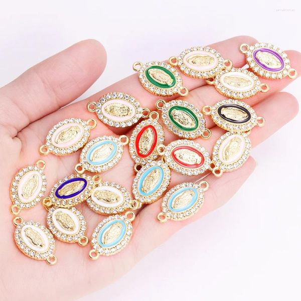 Charmes 10pcs Vierge religieuse Marie Catholique Saint Émail Connecteurs Connecteurs de bijoux Diy Bracelet Bracelet Accessoires PRÉDENT