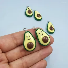 Charms 10 Stuks Hars Avocado Fruit Hangers Voor DIY Oorbellen Sleutelhanger Armband Sieraden Maken Accessoires Gift C817-1