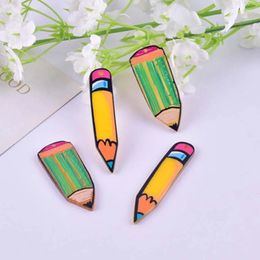 Charms 10pcs École crayon papeterie pendentif acrylique pour collier de boucle d'oreille bijoux fabrication artisanat bricolage