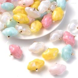 Charmes 10 pièces couleur unie mignon nuage en forme irrégulière 3D imitation ciel résine pendentif pour la fabrication de bijoux boucle d'oreille