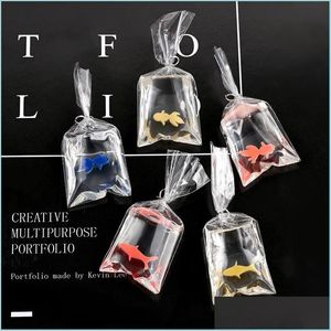 Encantos 10 Unids Bolsa de Peces de Coral Transparente Encantos de Resina Colgante de Océano para Teléfono Móvil Llavero Llavero Fabricación de Joyas Diy Accesorio de Dibujos Animados Dhz7E