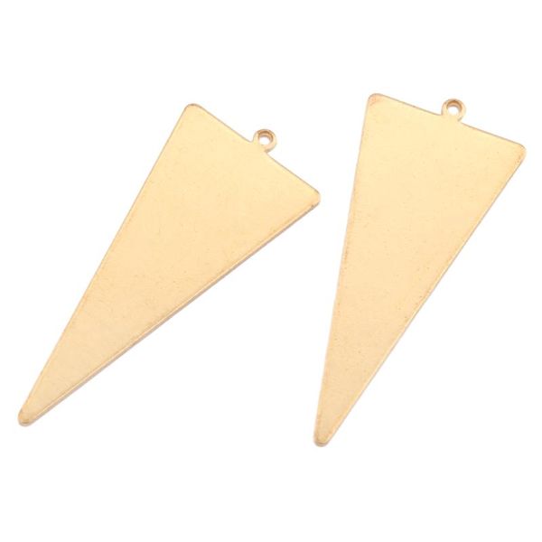 Breloques 10 pièces Triangle boucles d'oreilles en laiton breloque en métal estampage disque blanc pendentif bijoux résultats bricolage pour collier MakingCharms