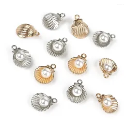 Charms 11 15 mm 10pcs ALLIAGE MÉTAL ENAMEL Shell Gold Shell Charm Pendeur pour perles de bricolage Boucle d'oreille Bracelet Collier Bijoux Résultats