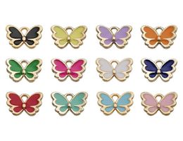 Encantos 120 gotas de accesorios de mariposa de aceite Diy Aleación de joyas coreanas Pendientes pequeños Bracelet8050268