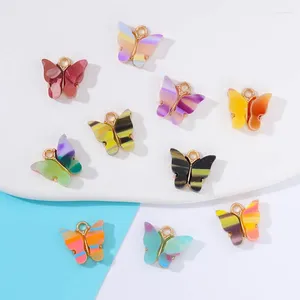 Charms 14 13 mm 20pcs résine colorée acrylique Butterfly Pendant Special Gift DIY Bracelet Collier Moucroises d'oreilles Making Craft Supplies Bijoux