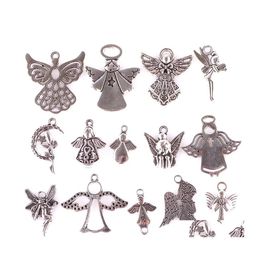 Charms 14 stcs gemengd Tibetaans sier vergulde meid engel Fairy cupidependanten sieraden maken armband accessoires diy ambachten handgemaakte druppel dhlsy