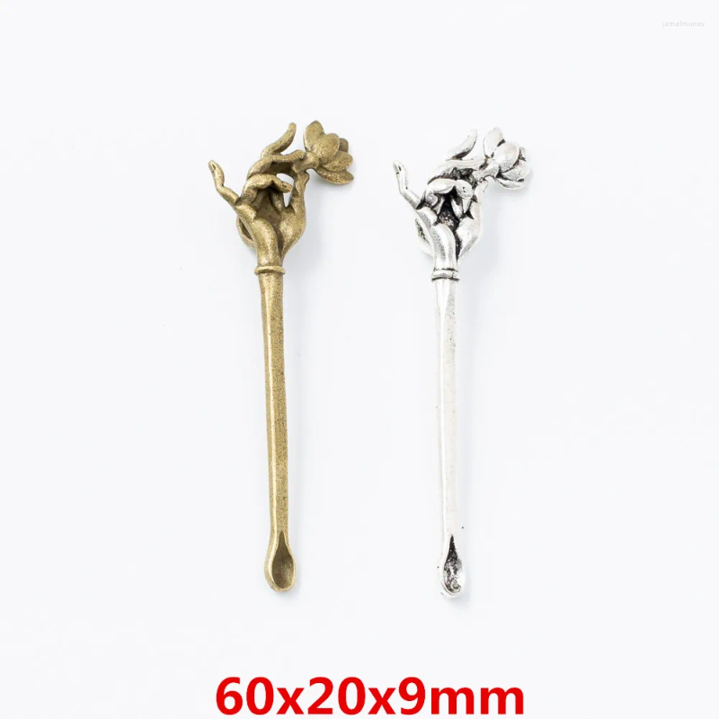Charmes 15 pièces de pendentif de cuillère d'oreille en alliage de zinc en métal rétro pour bricolage bijoux faits à la main collier faisant 6804