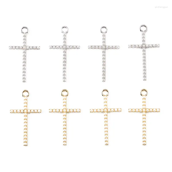 Breloques 15 pièces 29 17MM Simple mode alliage croix lumière pendentif de luxe pour bijoux femmes collier boucles d'oreilles bracelet faisant des accessoires