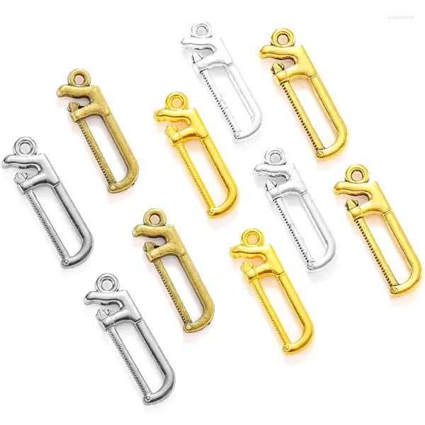 Charms 15pcs 5 color aleación encanto de sierra para el collar de la cadena de llaves colgante de bricolaje accesorios de joyas hechas a mano haciendo 26 8 mm J470