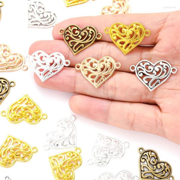 Charmes 15pcs 5color Double Hole Caree Collier Collier Bracelet Pendre Pendre DIY ACCESSOIRES DE BIJETS MAIN MAINS 27 19 mm A128