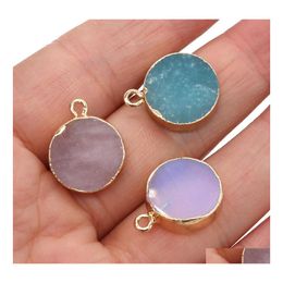 Charms 15x20mm Semiprecious Stone Reiki Healing Chakra Rose Quartz Crystal Pendant for Necklace Jewelry Luckyhat Drop levering Findi Dhomf
