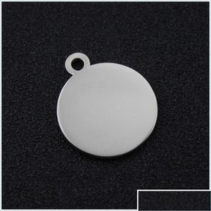 Charmes 16mm en acier inoxydable Stam Circle Tag Charme pour bijoux en métal ébauches rondes étiquettes de chien personnalisé en gros 200pcs 316 T2 Drop D Dhfyh