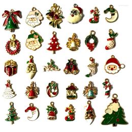 Charmes 17/41 PCS Santa Claus Christmas Tree Mix Enamel Enfant Diy Bijoux décorations Cadeaux