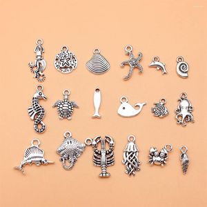 Charms 18 stks/set Zee Dieren Octopus Kwallen Krab Voor Sieraden Maken Hanger Diy Ambachten Accessoires L10319