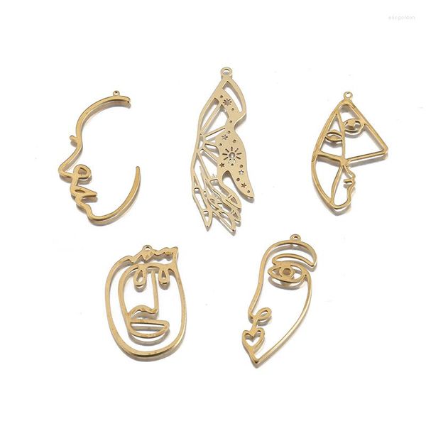 Charms 1Pack Laiton Brut Visage Creux Main Pour Boucles D'oreilles Fabrication De Composants Pendentifs Bricolage Artisanat Bijoux Faits À La Main Collier Accessoires