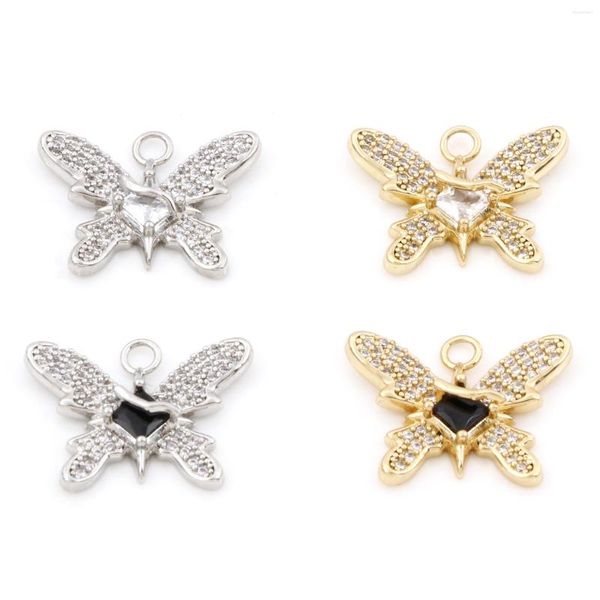 Charmes 1 PC Cuivre Micro Pave Multicolore Papillon Animal Clair Cubique Zircone Pendentif DIY Collier Bijoux Cadeaux 21.5mm X 16.5mm