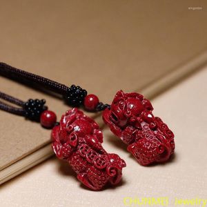 Charms 1pc Fashion Cinnabar Jade Retro hanger ketting sieraden Chinese handgesneden helende vrouwen man geluk gift trui ketting