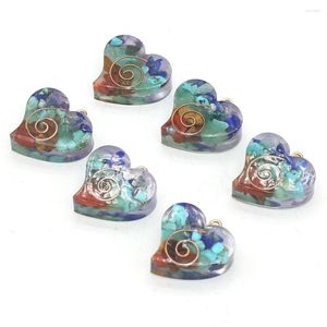 Charms 1pc Natural Chip Stone Small Pendant 7 Chakra Resin voor vrouwelijke mannen maken DIY ketting oorrang sieraden bevindingen