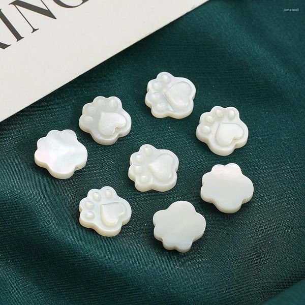 Charmes 1 pièces 10mm nacre naturelle coquille de chien en forme de perles d'espacement en vrac pour la fabrication de bijoux collier à faire soi-même boucles d'oreilles accessoires