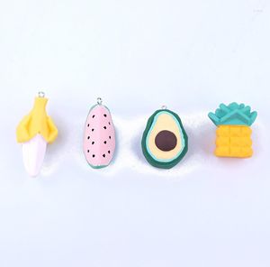 Dijes 1 Uds. Lindo plátano aguacate resina sandía piña fruta colgante DIY joyería hacer collar pulsera pendiente llavero