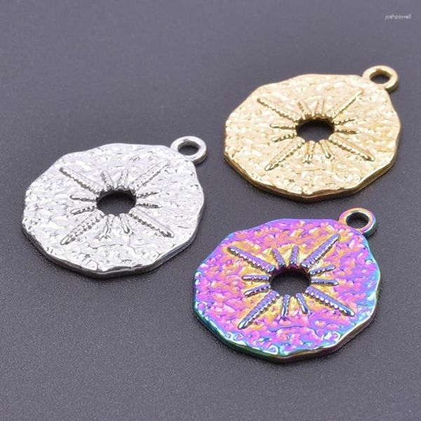 Breloques 1 pièces couleur or étoile planète métal médaille univers pendentif en acier inoxydable trois tons pour la fabrication de bijoux accessoires de bricolage