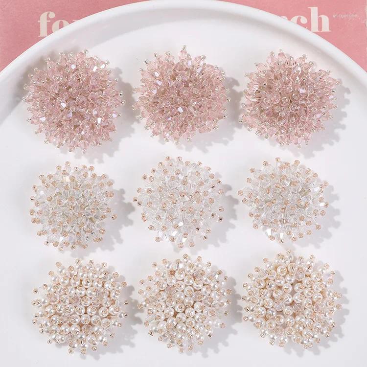 Takılar 1pcs Ins Kore Basit Yıldızlı Kristal Çiçek DIY Elde Dokunmuş Takı için Boncuklu Küpe Malzemeleri