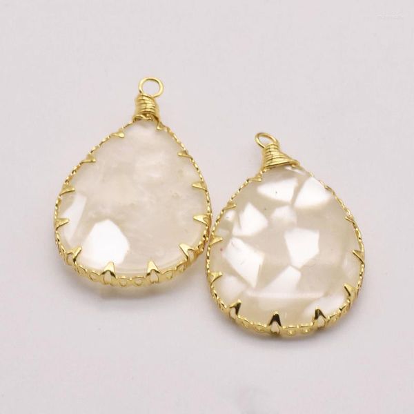 Breloques en laiton plaqué or 18 carats, 2 pièces/lot, 30mm, 19mm, fabrication de pendentifs, vente en gros de bijoux, accessoires Emo époxy JA0028