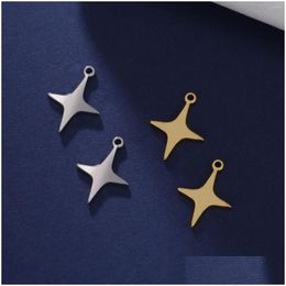 Charmes 2 pcs en acier inoxydable coupe étoile pendentifs galaxie minimaliste pour collier bricolage bijoux faisant des accessoires 11x15mm livraison directe F Dhmup