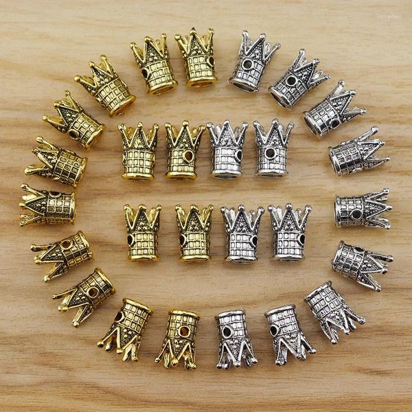 Dijes 20 piezas de plata tibetana/oro Color corona 3D para pulsera DIY collar pendientes accesorios para hacer joyas