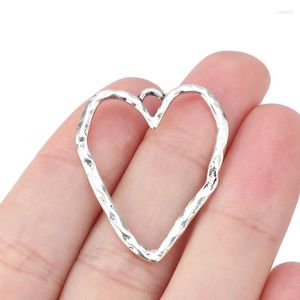 Breloques 20 X tibétain argent creux ouvert martelé coeur pendentifs perles pour collier à faire soi-même fabrication de bijoux trouver des accessoires 35x30mm