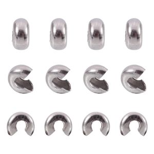 Bedels 200 stuks 4,5 mm 304 roestvrij staal Open knijpkralen Covers End Bead Caps voor sieraden maken Diy Accessoires Bevindingen Gat 2 mm