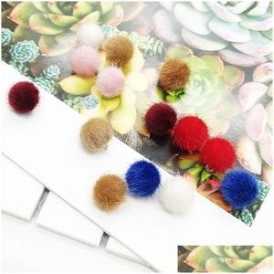 Charms 200pcs/lot pluche bont ered bal kralen diy pompom hanger voor ketting armband oorrang sieraden maken druppel deli dhgyk