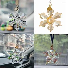 Charms 2012-2024Kristal Sneeuwvlokken Auto Trim Interrior Ornament Kristallen Beeldje Zon Catcher Hangend Kerstcadeau Kerst Ambacht