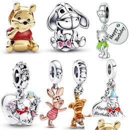 Charms 2023 925 Sterling Sier Pandora Charm Mini Bear Pig Colgante Joyería utilizada para pulsera Accesorios para mujer Drop Delivery Finding Dhcmn