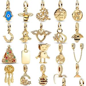 Charms 2023 Nieuwe 14K GOUD GOLD BLAUWE OGEN 925 SIRE kralen passen originele armbanden Boerbakken vrouwen sieraden geschenken diy drop levering vinden dhkhf