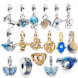 Charmes 2023 Été Coeur Boussole Triple Dangle Charme Pour Moment Original Bracelet Voyage Passeport Pendentif DIY Bijoux