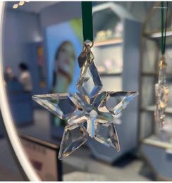 Charms 2023 Hoge QualityCrystal Star Sneeuwvlok Auto Hanger Kerst Opknoping Ornamenten Decoratie Wit Goud Kleur Craft Gift