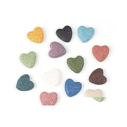 Charms 20Mm Coeur Perles De Pierre De Lave Naturelle Diy Diffuseur D'huile Essentielle Pendentifs Bijoux Collier Boucles D'oreilles Faire Drop Delivery F Dhghq