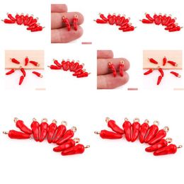 Charms 20 stk/partij Rode Chili Peper Hanger Charm Fit Voor Glas Magnetische Drijvende Medaillon Armband Ketting Maken Drop Delivery Sieraden F Dhhk9