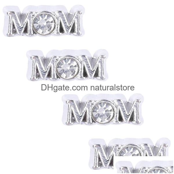 Encantos 20pc / Lot Sier Rhinestone Mamá flotante Locket Charm Fit para vidrio Memoria magnética Living Colgante Jewelrys Haciendo Drop Entrega DHBRP