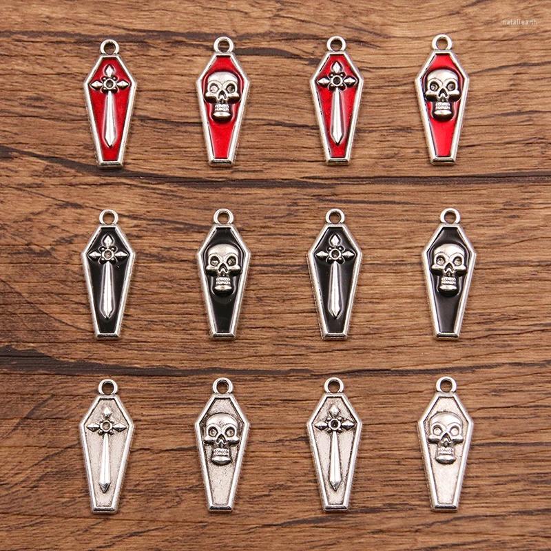 Charms 20PCS 11 26mm 2 Color Style Metal Alloy Skull Cross Religious Belief Pendant For Jewelry Making DIY Handmade Craft