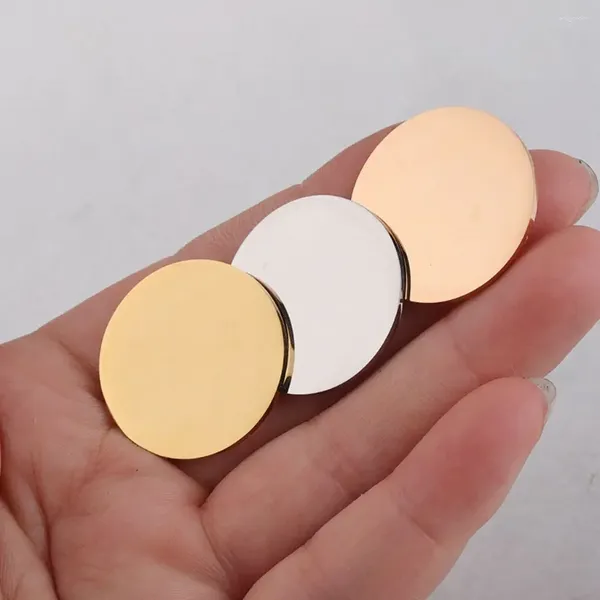 Dijes 20 piezas 25 1,5mm espejo pulido acero inoxidable redondo estampado disco en blanco para collares con logotipo de nombre personalizado DIY