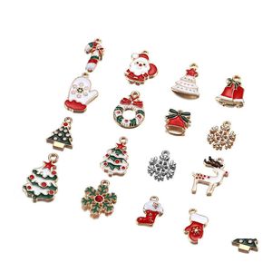 Charmes 20pcs Christmas Pendants Bracelet ￩mail Party Home Metal Craft Decoration Tree suspendue DIY Bijoux Faire des accessoires Drop de Dhvca