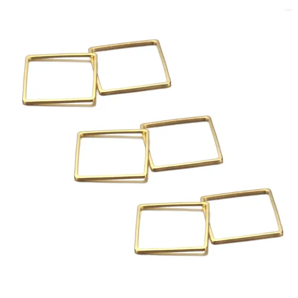 Charms 20pcs cuivre simple cadre géométrique carré pour la fabrication de bijoux bricolage pendentifs en métal accessoires