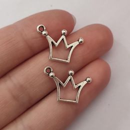 Charms 20st Crown Charm Antiek Zilver Kleur Groothandel Bulk Lot Voor Ketting Sleutelhanger Armband Oorbel Sieraden Maken