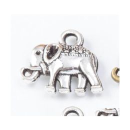 Charms 20 stcs dubbelzijdige olifant 13x12 mm Tibetaanse bronzen sier kleur hangers antieke sieraden maken doe -het -zelf handgemaakt vaartuig 1427 Q2 drop dhgev